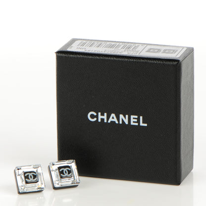 Chanel Crystal CC Square Charm Earrings 6 of 6