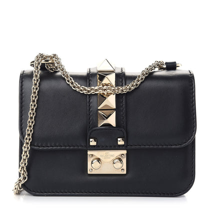 Valentino Garavani Vitello Mini Glam Lock Rockstud Flap Black 1 of 8