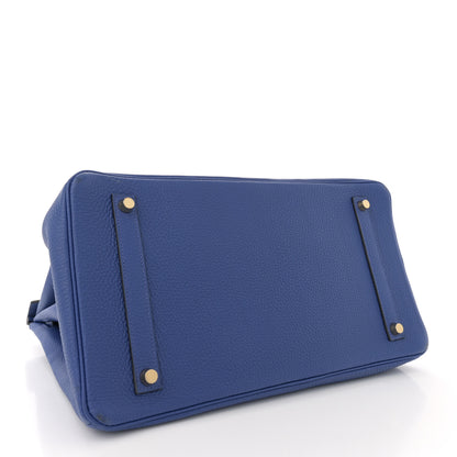 Hermes Togo Horseshoe Birkin 35 Bleu Royal 4 of 11