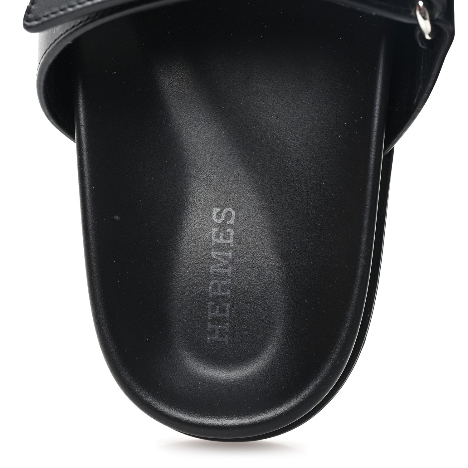 Hermes Calfskin Womens Chypre Sandals 37.5 Black 8 of 10