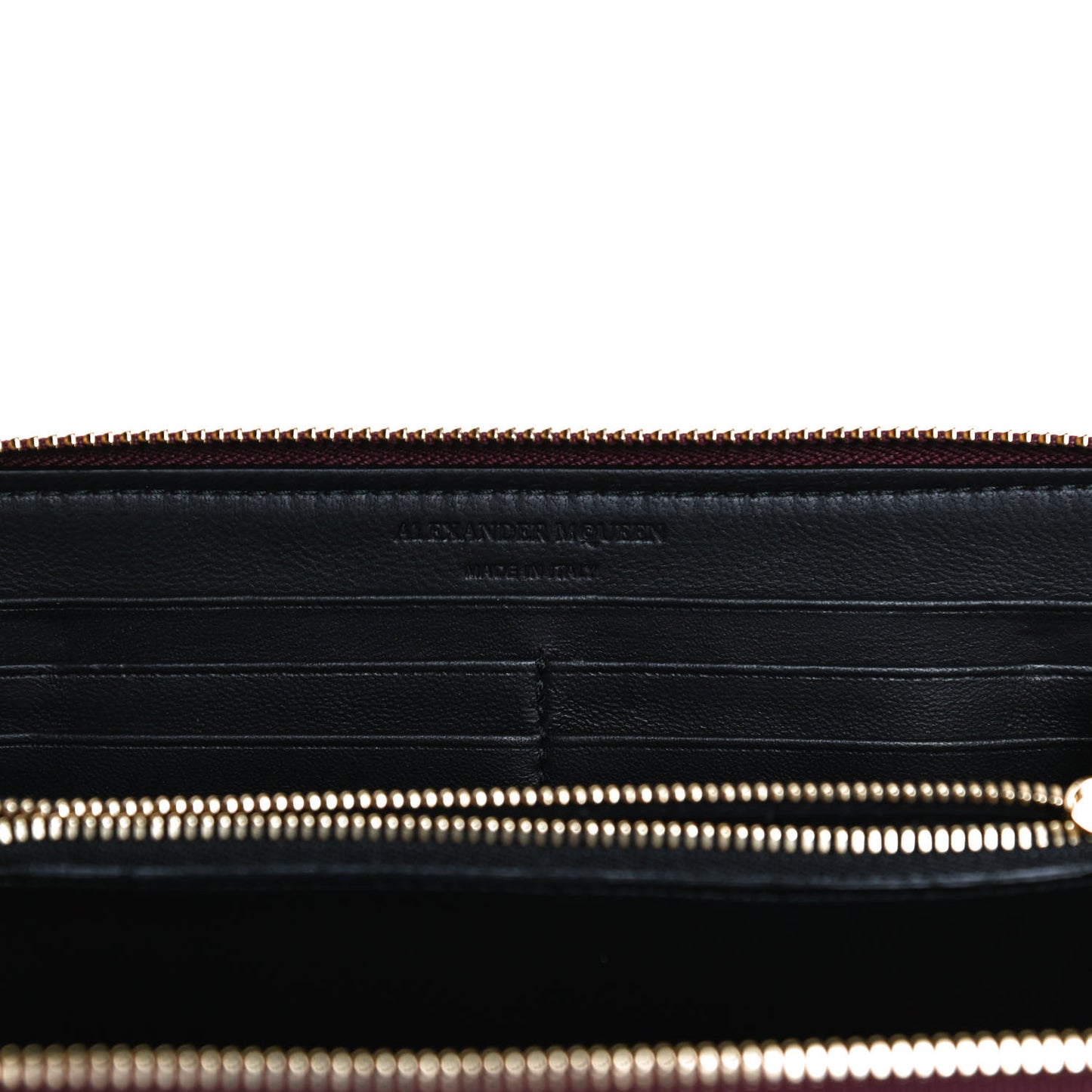 Pebbled Calfskin Skull Continental Zip Wallet Oxblood