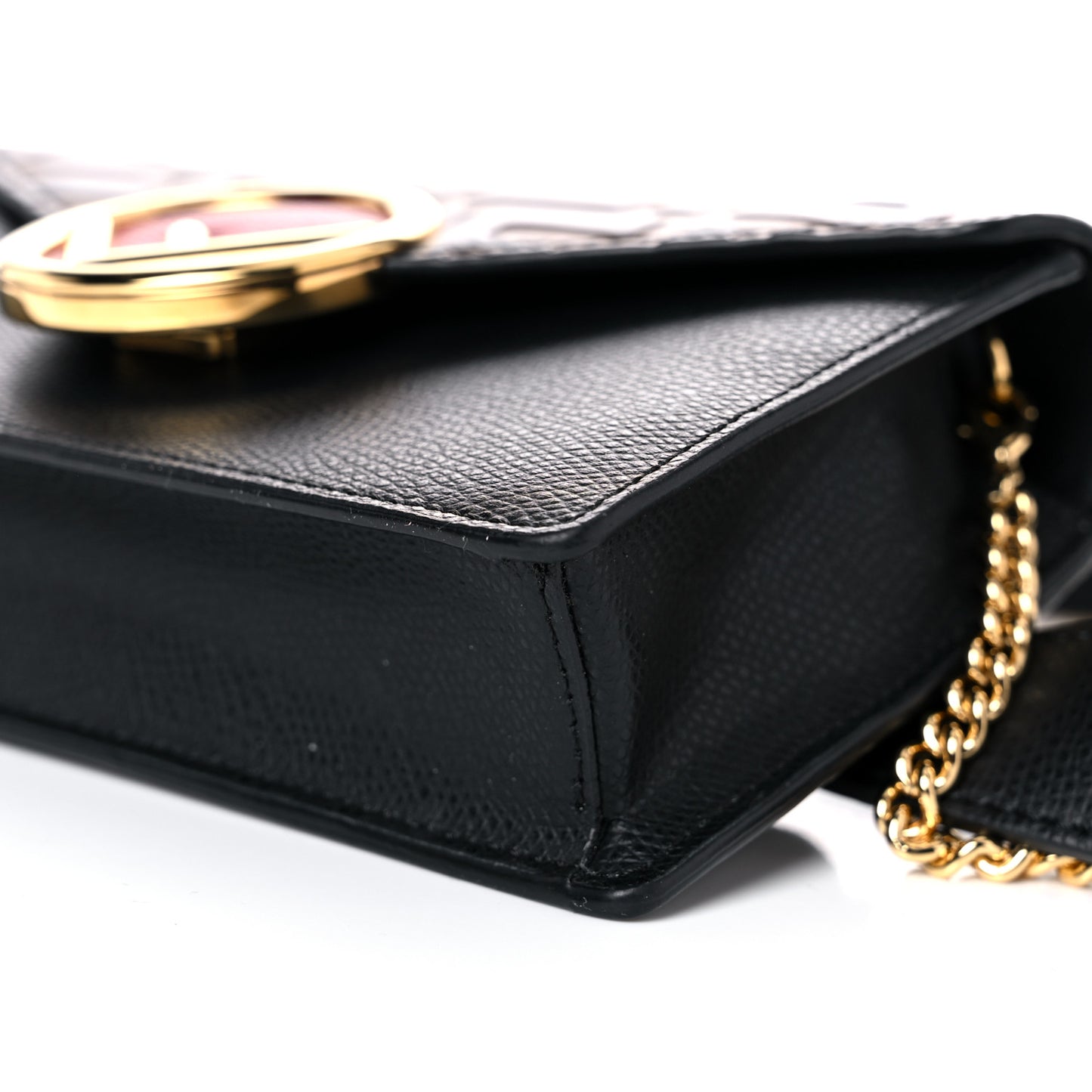Vitello Cruise F is Fendi Bi-Color FF 1974 Embossed Envelope Belt Bag Maya Black