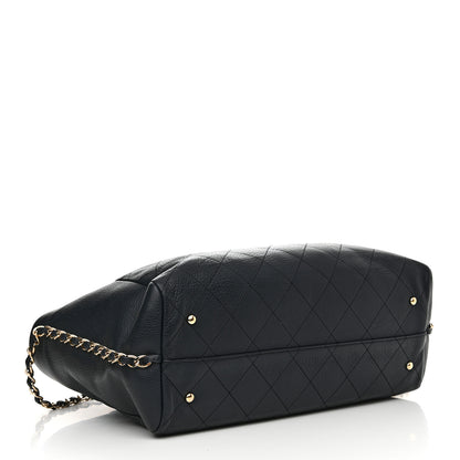 Chanel Bullskin Stitched Large Shopping Bag Black 4 of 11