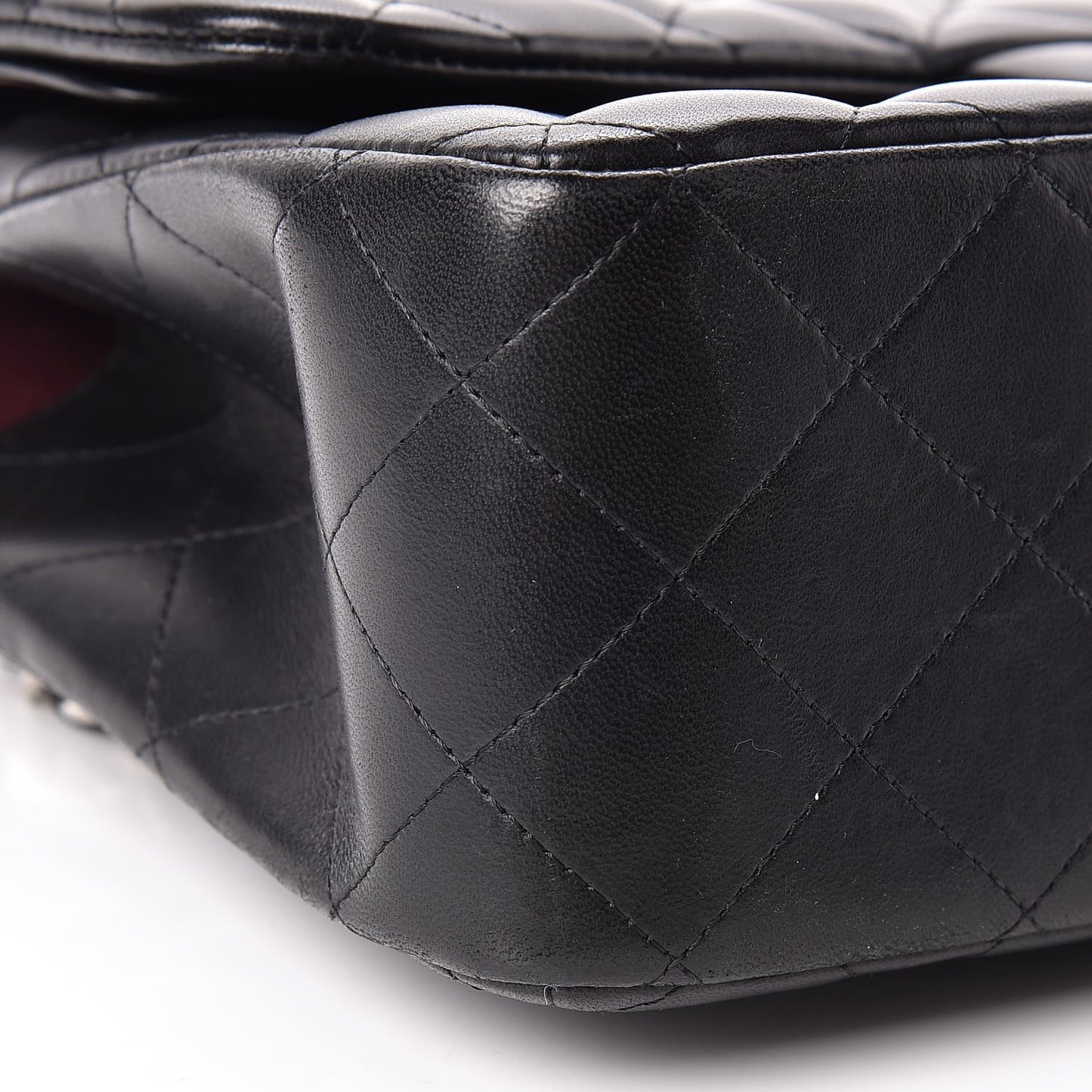 Lambskin Quilted Jumbo Double Flap Black