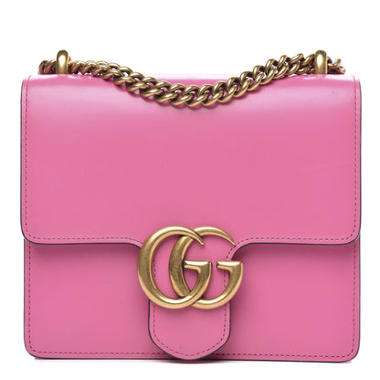 Gucci Knight Calfskin Small GG Marmont Chain Handle Bag Pink Tropical Flower 1 of 13