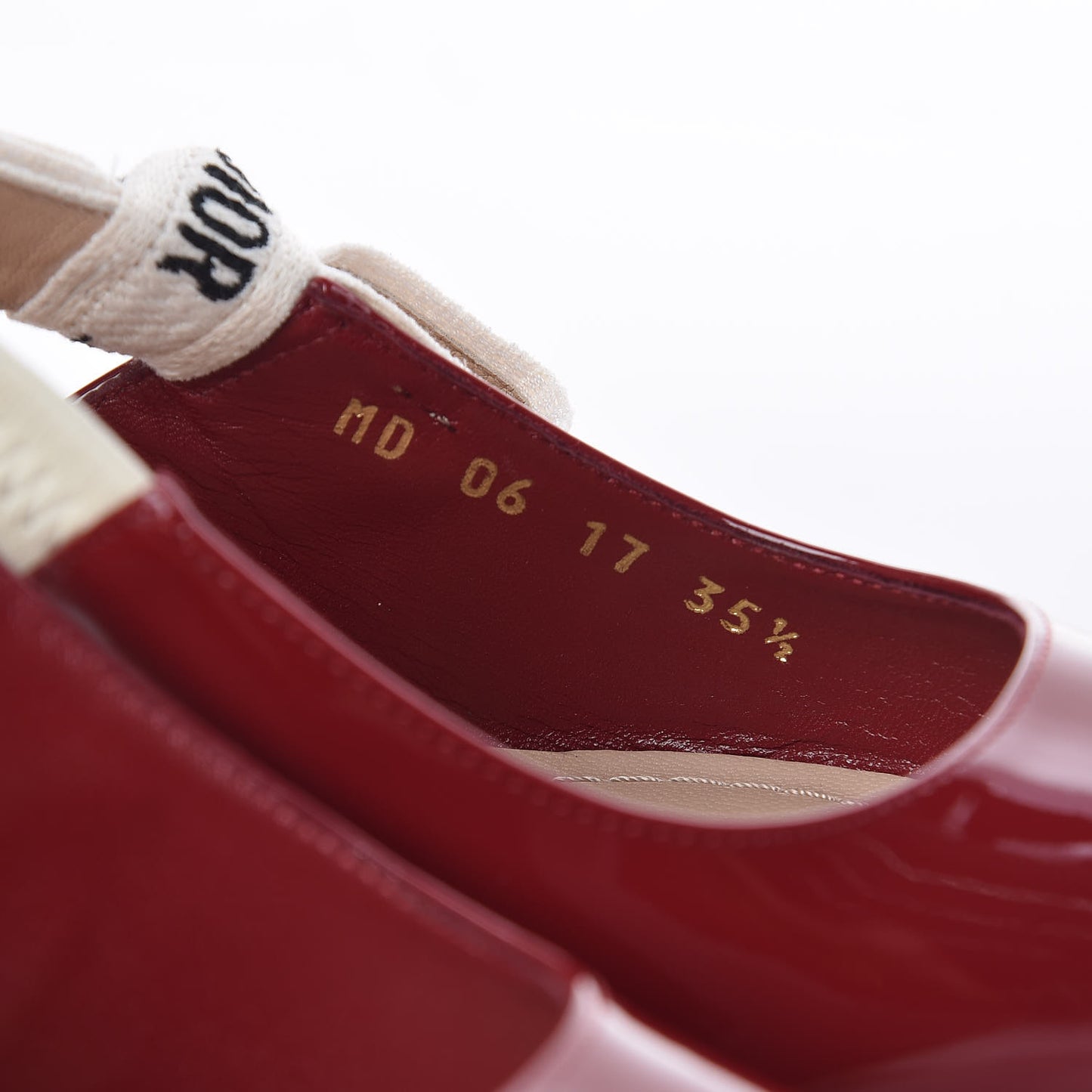 Patent Ribbon J'Adior Slingback 65mm Pumps 35.5 Scarlet