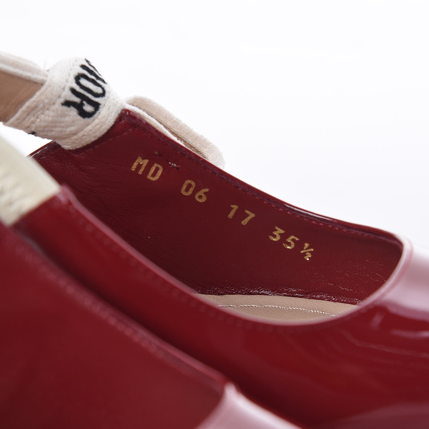 Christian Dior Patent Ribbon J'Adior Slingback 65mm Pumps 35.5 Scarlet 6 of 12