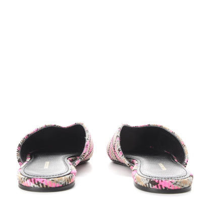 Balenciaga Wool Check Pointed Toe Flat Mules 35 Grey Pink 6 of 10