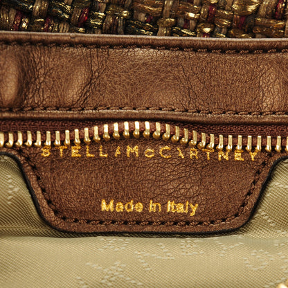 Stella McCartney Woven Boucle Fold Over Falabella Clutch Gold 6 of 7
