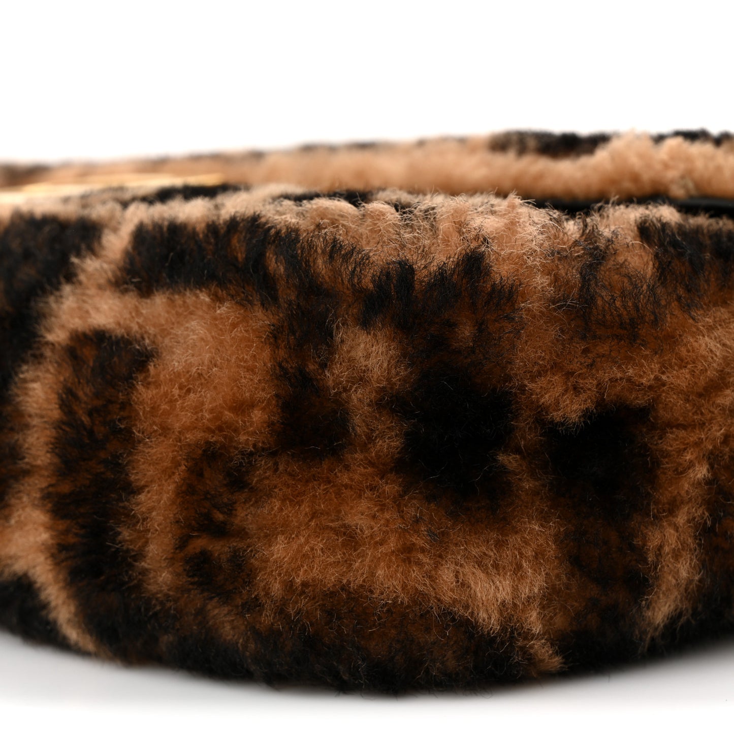 Shearling Vitello Dolce Macro FF 1974 Baguette Tobacco Black