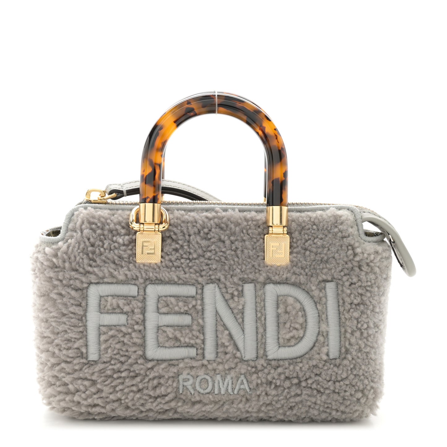 Sheepskin Vitello King Plexiglass Logo Embroidered Mini By The Way Top Handle Boston Ghiaccio