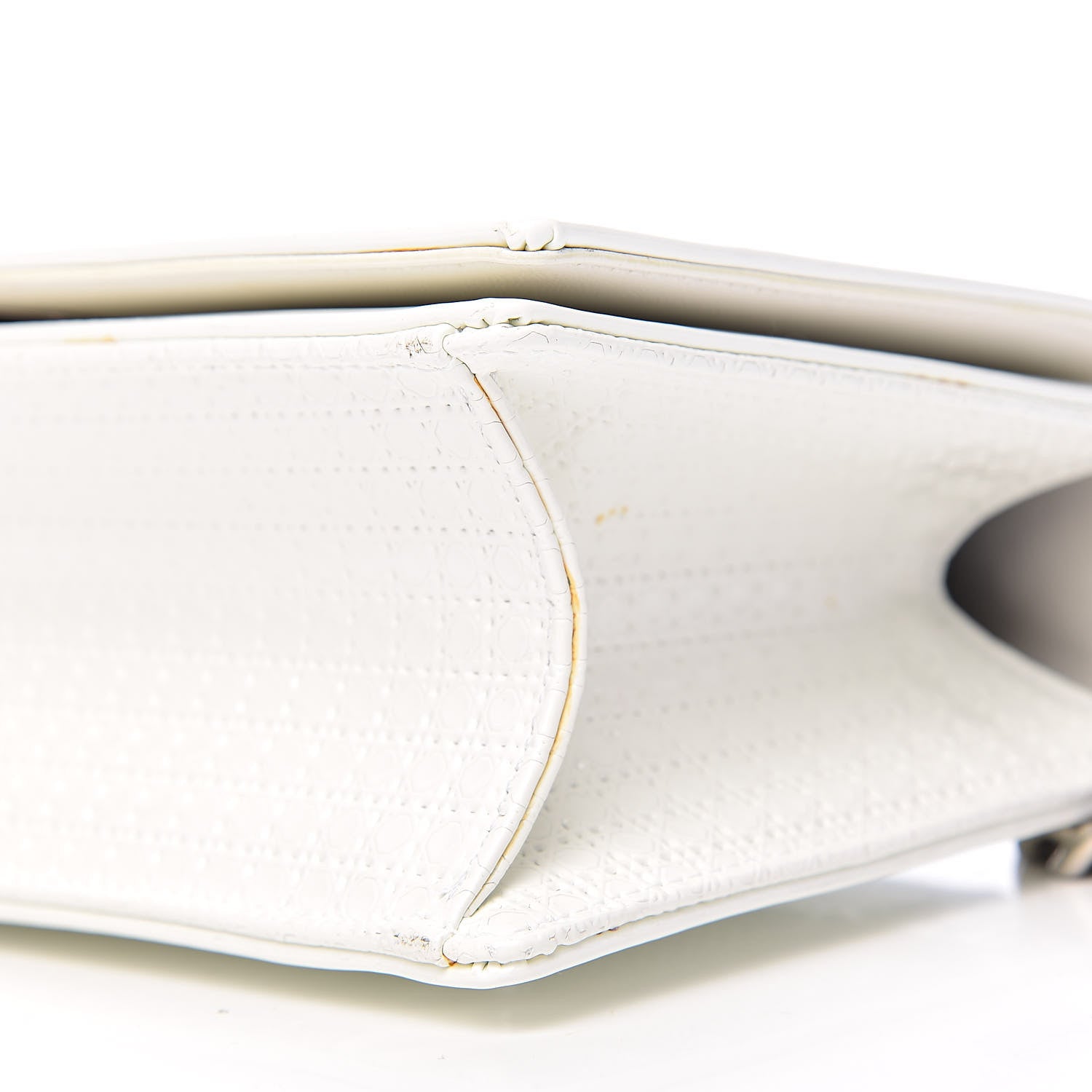 Christian Dior Patent Micro-Cannage Small Diorama Flap Bag White 9 of 13