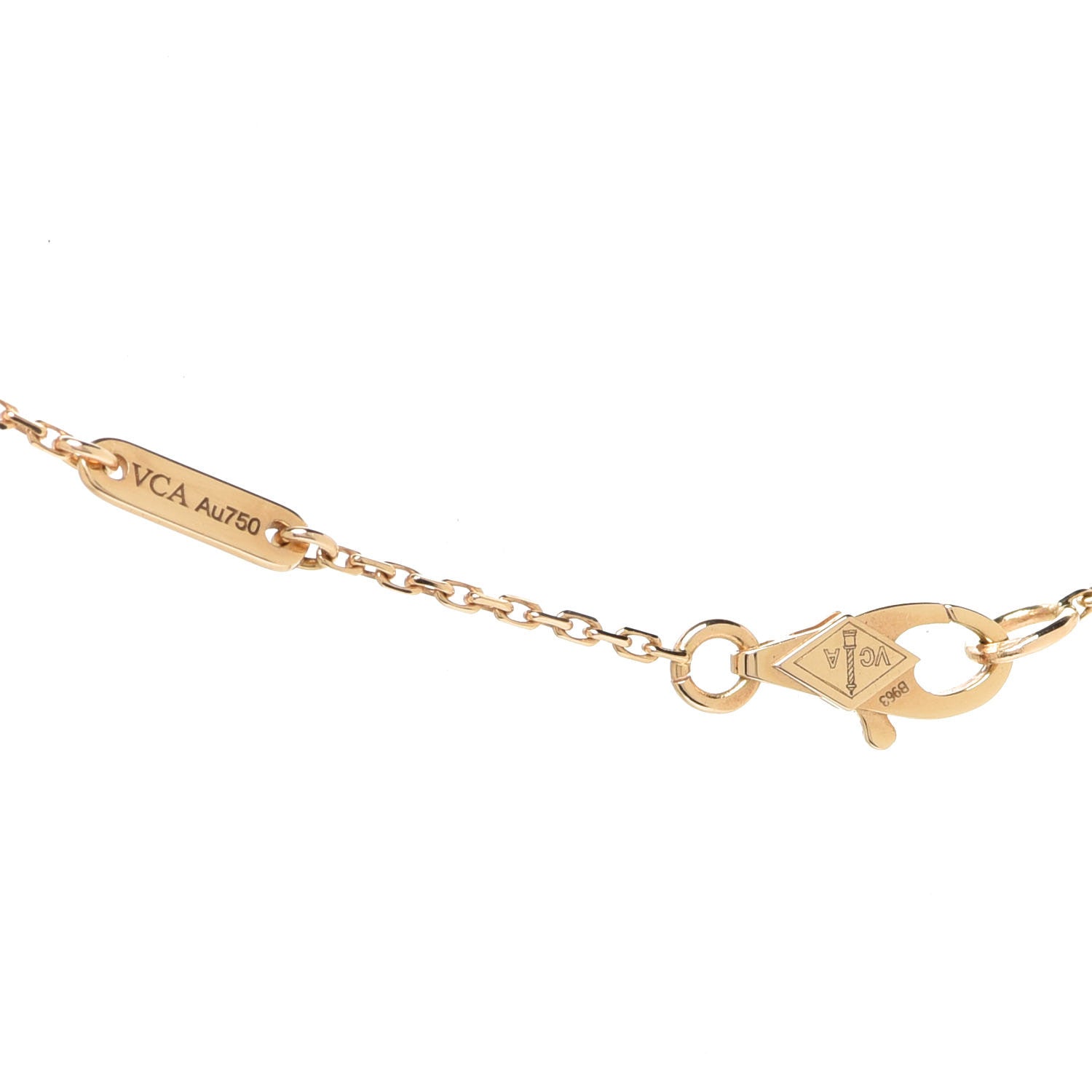 Van Cleef & Arpels 18K Yellow Gold Mother of Pearl Sweet Alhambra Pendant Necklace 4 of 6
