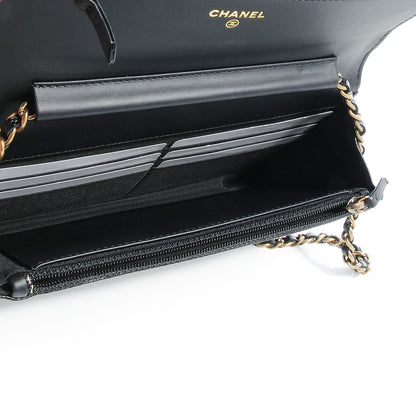 Chanel Caviar Quilted Boy Wallet On Chain WOC Black 7 of 8