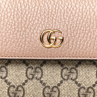 Gucci Dollar Calfskin GG Supreme Monogram GG Marmont Continental Wallet Porcelain Rose Beige Ebony 7 of 7