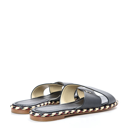 Chanel Lambskin Mule Sandals 37 Black 4 of 8
