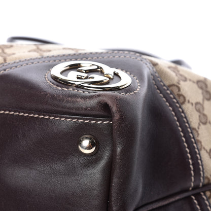 Gucci Monogram Medium New Britt Tote Brown 12 of 19