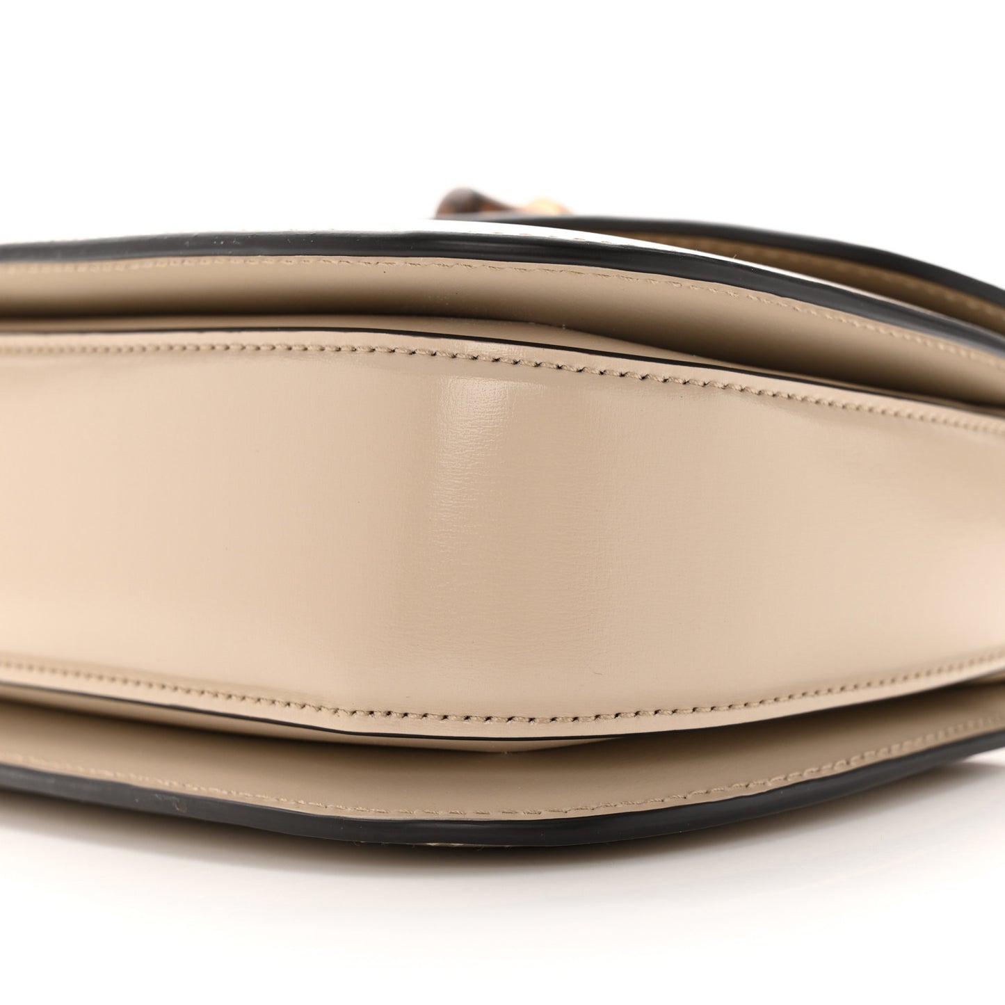 Boarded Dyana Lux Calfskin Web Small Bamboo 1947 Top Handle Bag Oatmeal