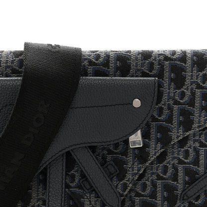 Christian Dior Oblique Saddle Messenger Pouch Blue Black 8 of 13