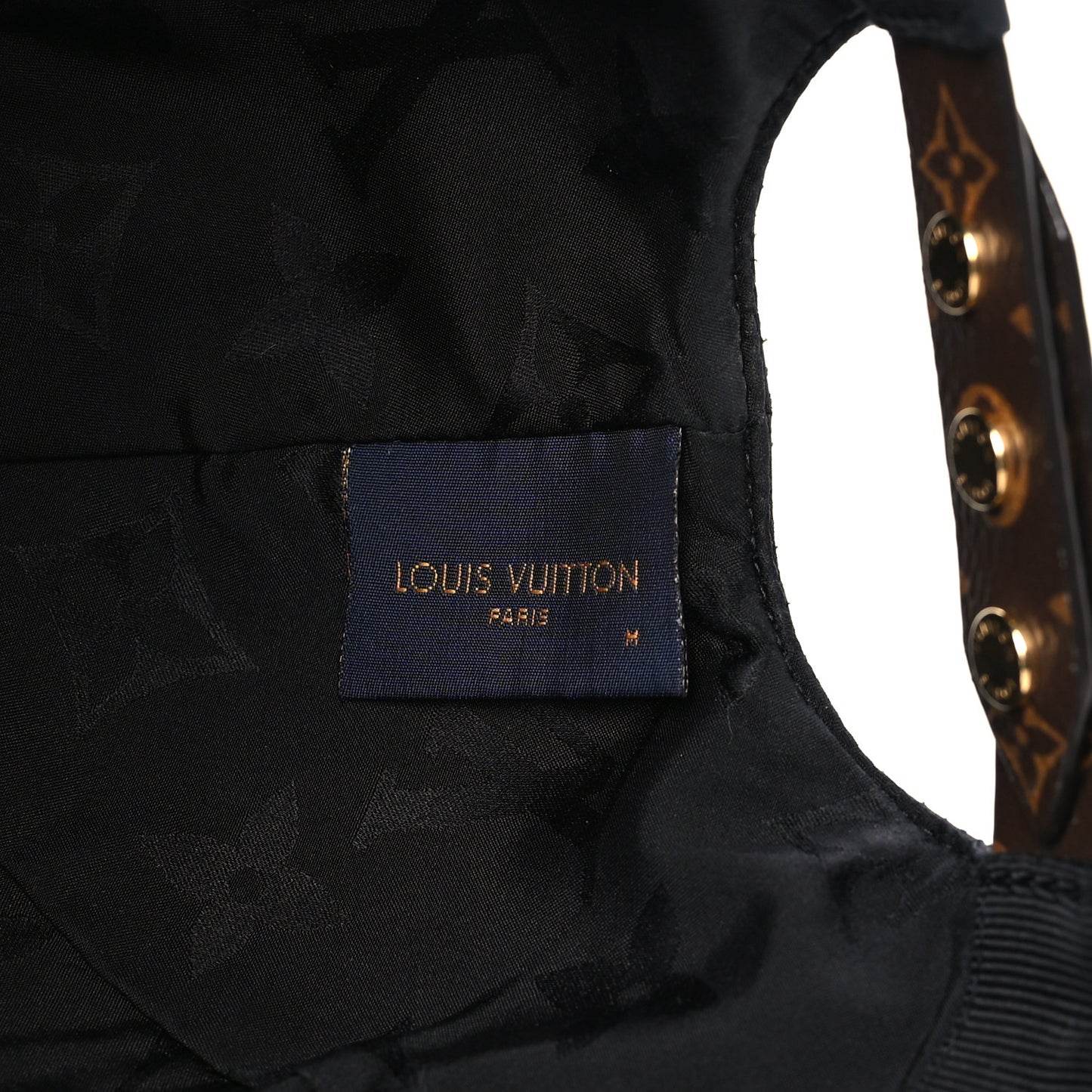 Polyester Silk Monogram LV Get Ready Cap M Black