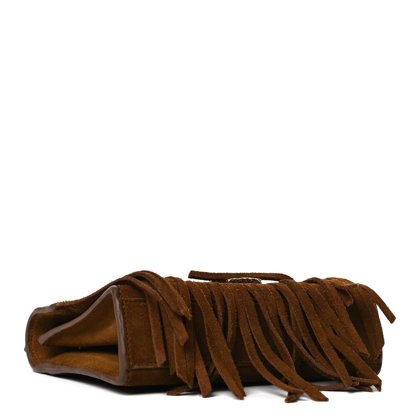 Suede Fringe Baby Monogram Satchel Light Ocre