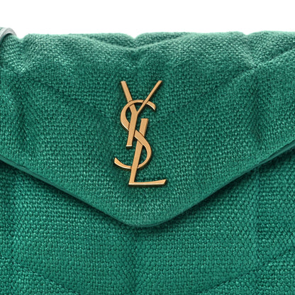 Saint Laurent Canvas Quilted Toy Loulou Puffer Monogram Chain Satchel Basil 10 of 10