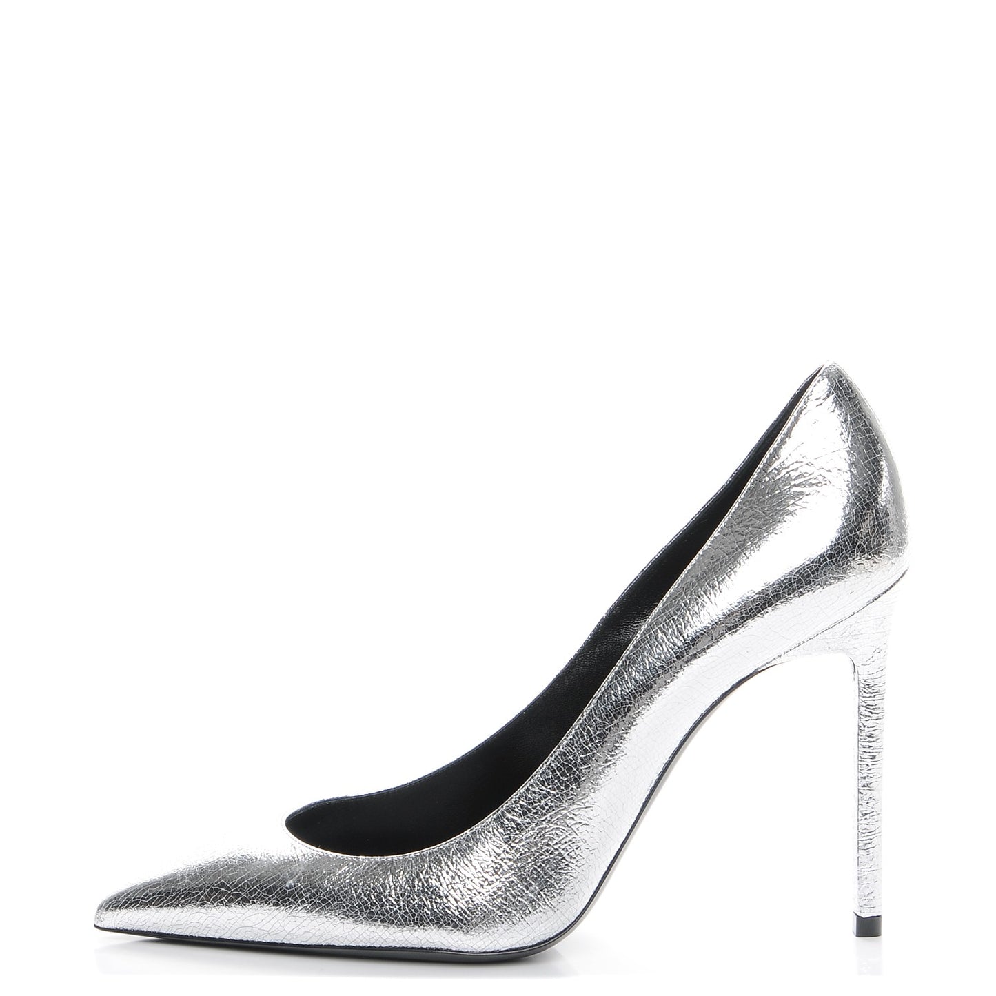 Metallic Cracked Goatskin Anja 105 Pumps 38.5 Argento