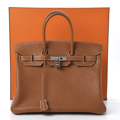 Hermes Natural Barenia Faubourg Birkin 35 Fauve 13 of 13