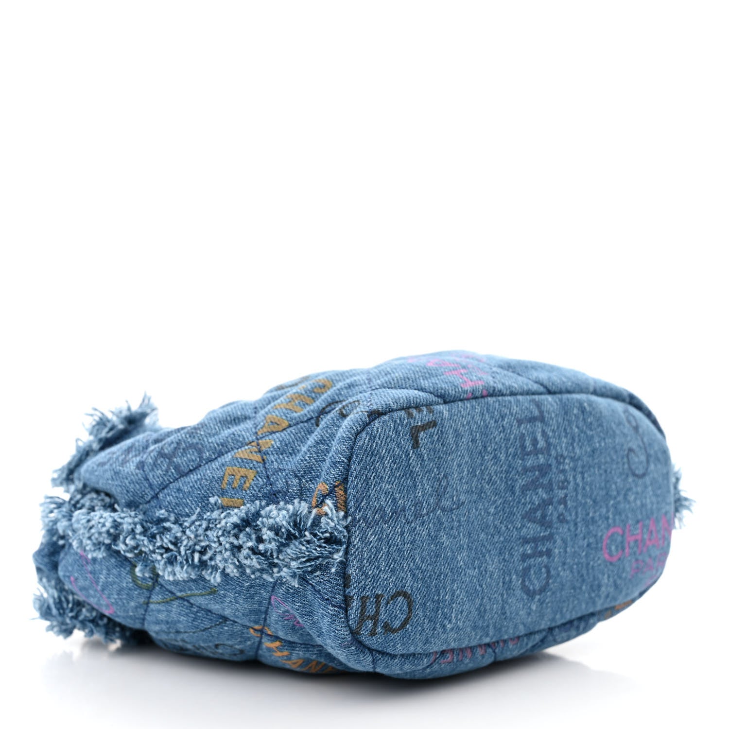 Chanel Denim Quilted Small Mood Bucket With Chain Blue Multicolor 4 of 11