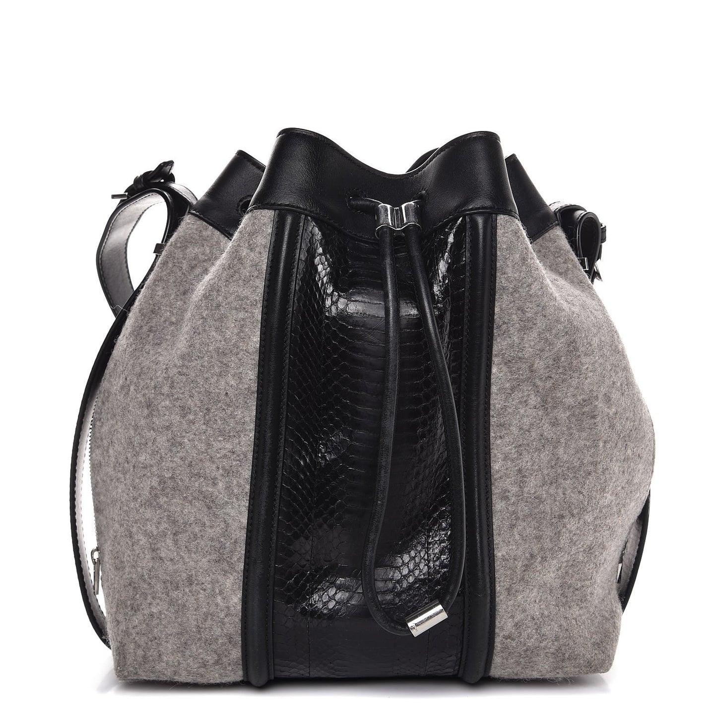 Elaphe Felt Drawstring Bucket Black