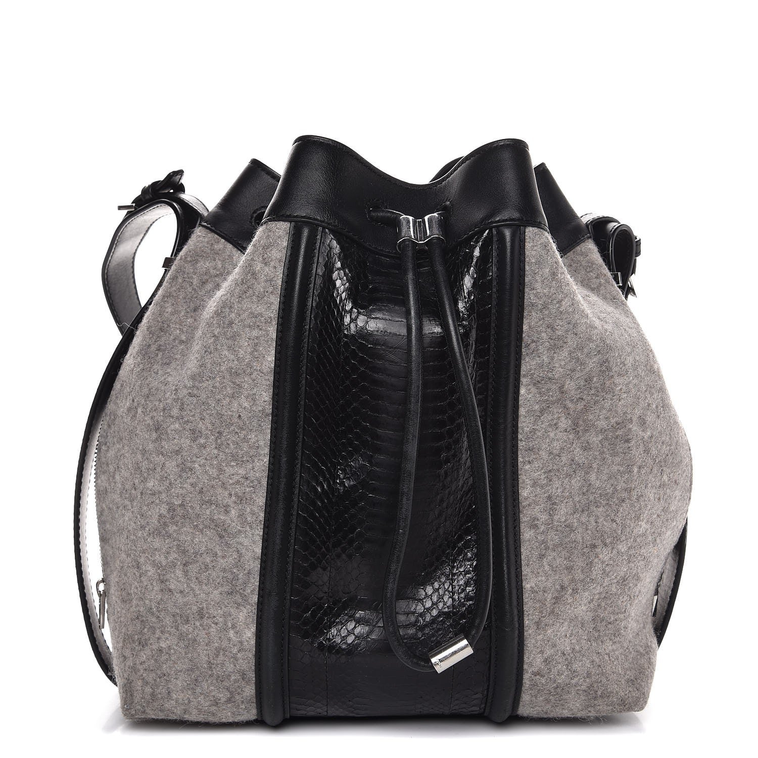 Alexander Wang Elaphe Felt Drawstring Bucket Black 1 of 15