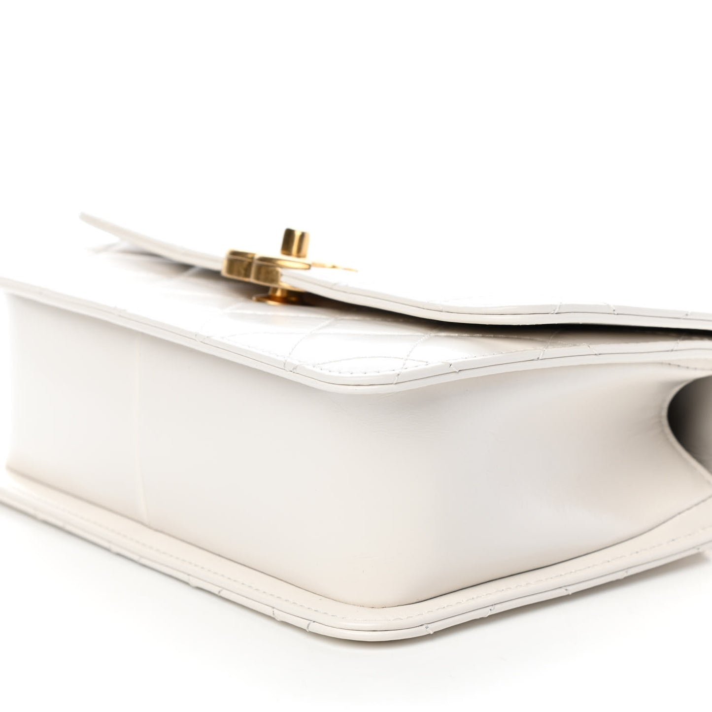 Calfskin Quilted Perfect Fit Flap White