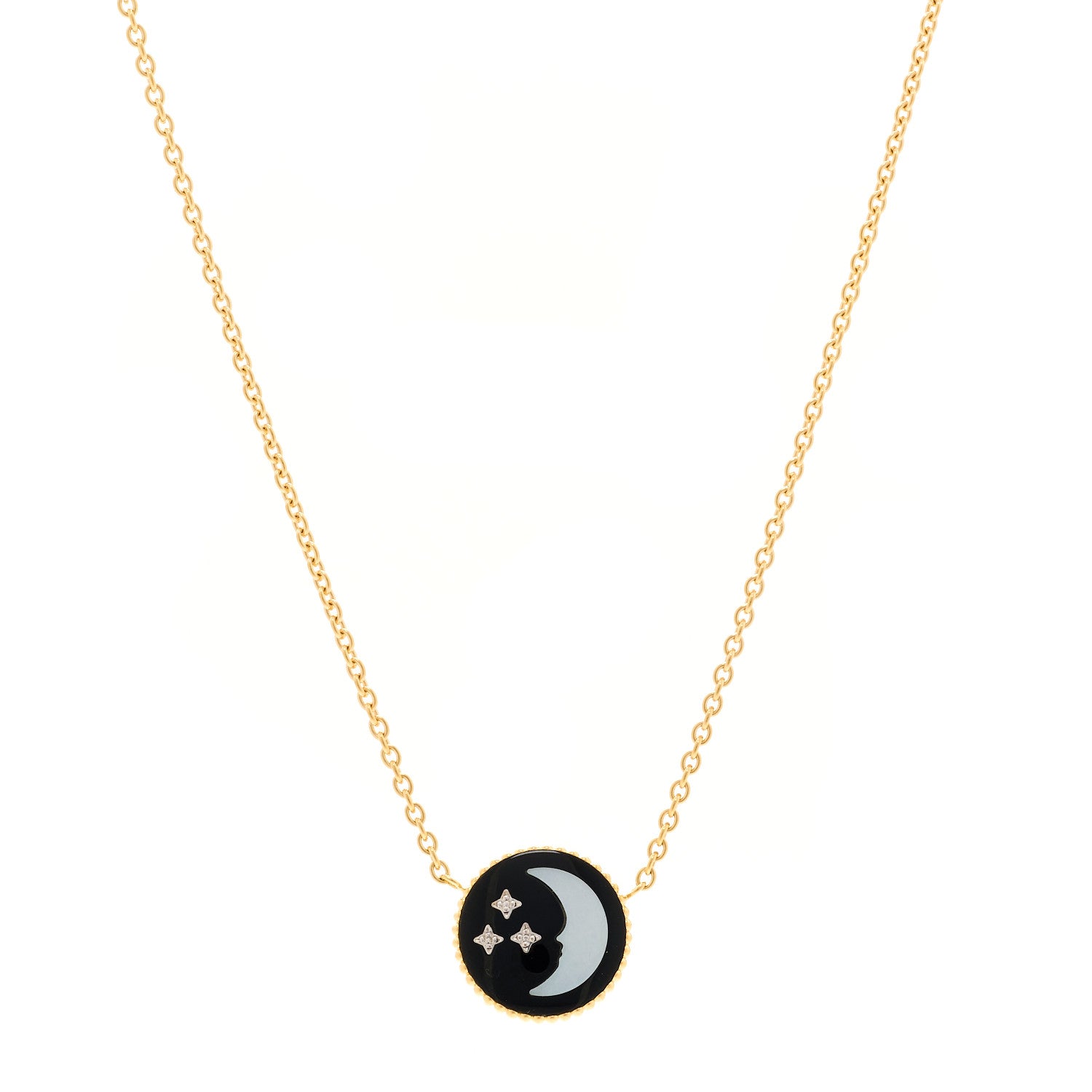 Christian Dior 18K Yellow White Gold Diamond Black Onyx Mother of Pearl Rose Celeste Pendant Necklace 4 of 6