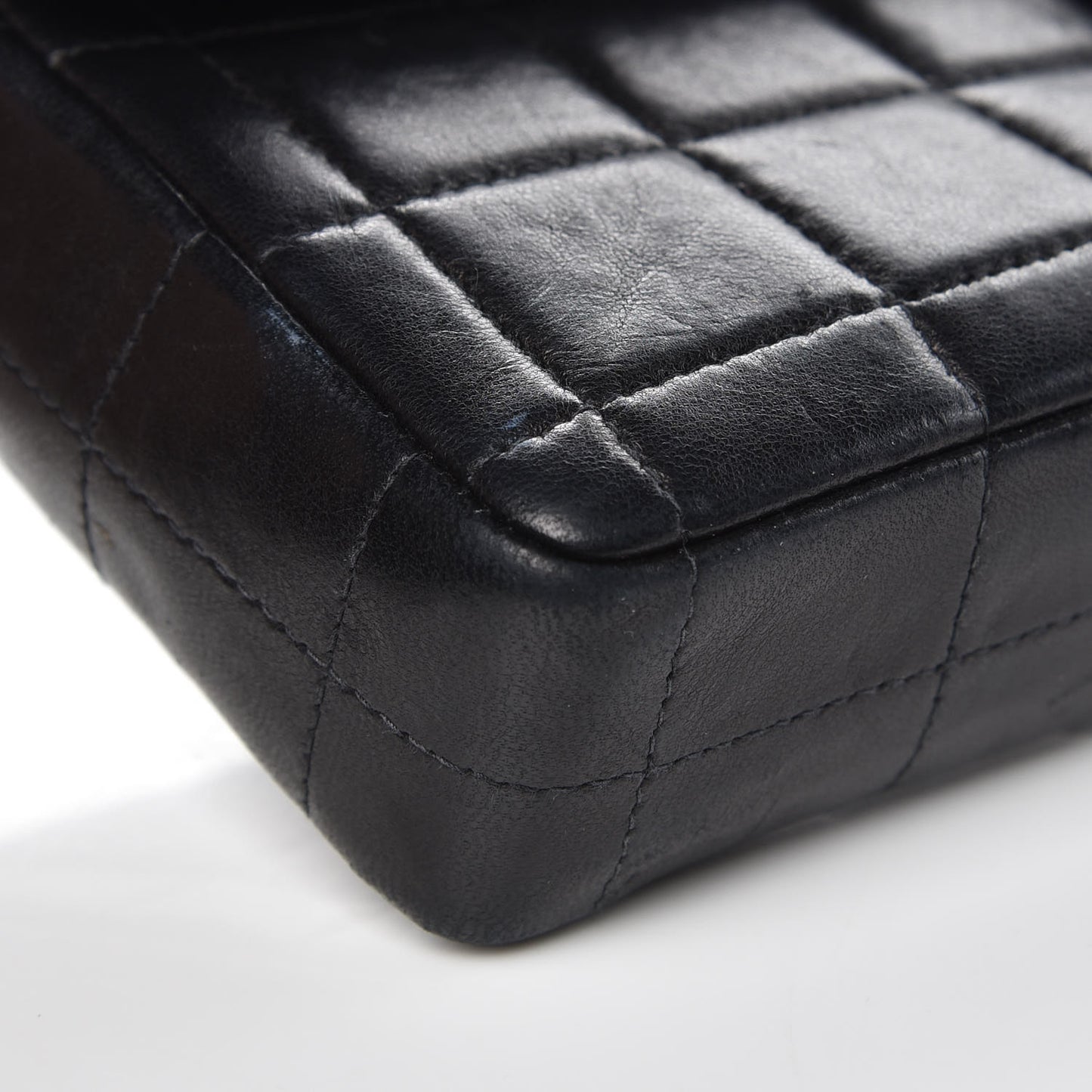 Lambskin East West Chocolate Bar Flap Black