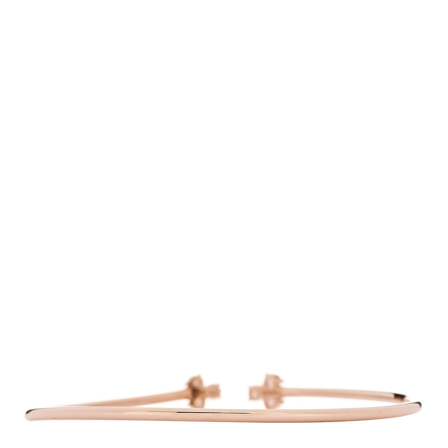 Tiffany 18K Rose Gold Diamond Aria Wire Bracelet 2 of 3