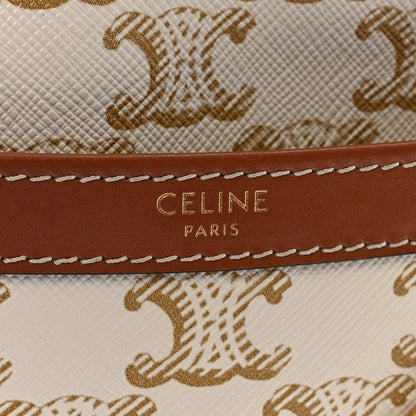 Celine Calfskin Triomphe Canvas Small Patapans White 6 of 9