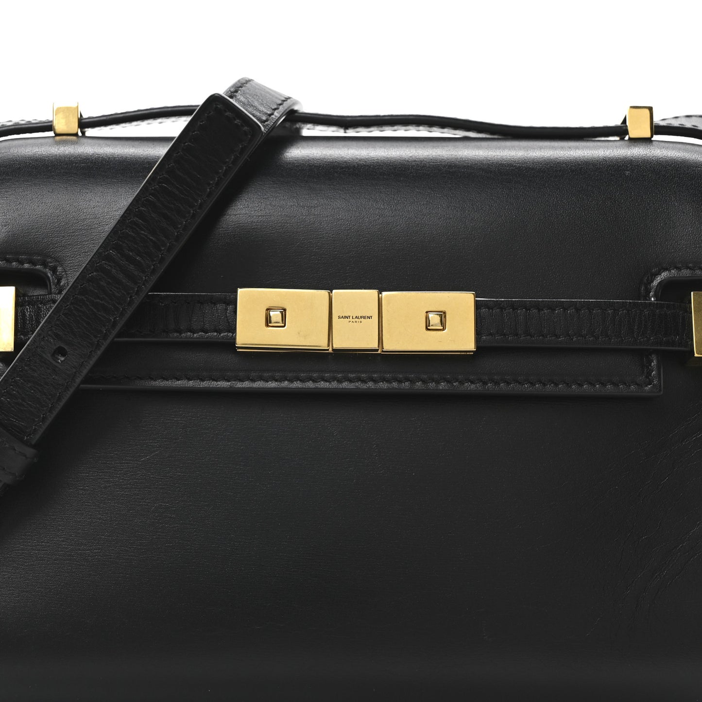 Smooth Calfskin Mini Manhattan Shoulder Bag Black
