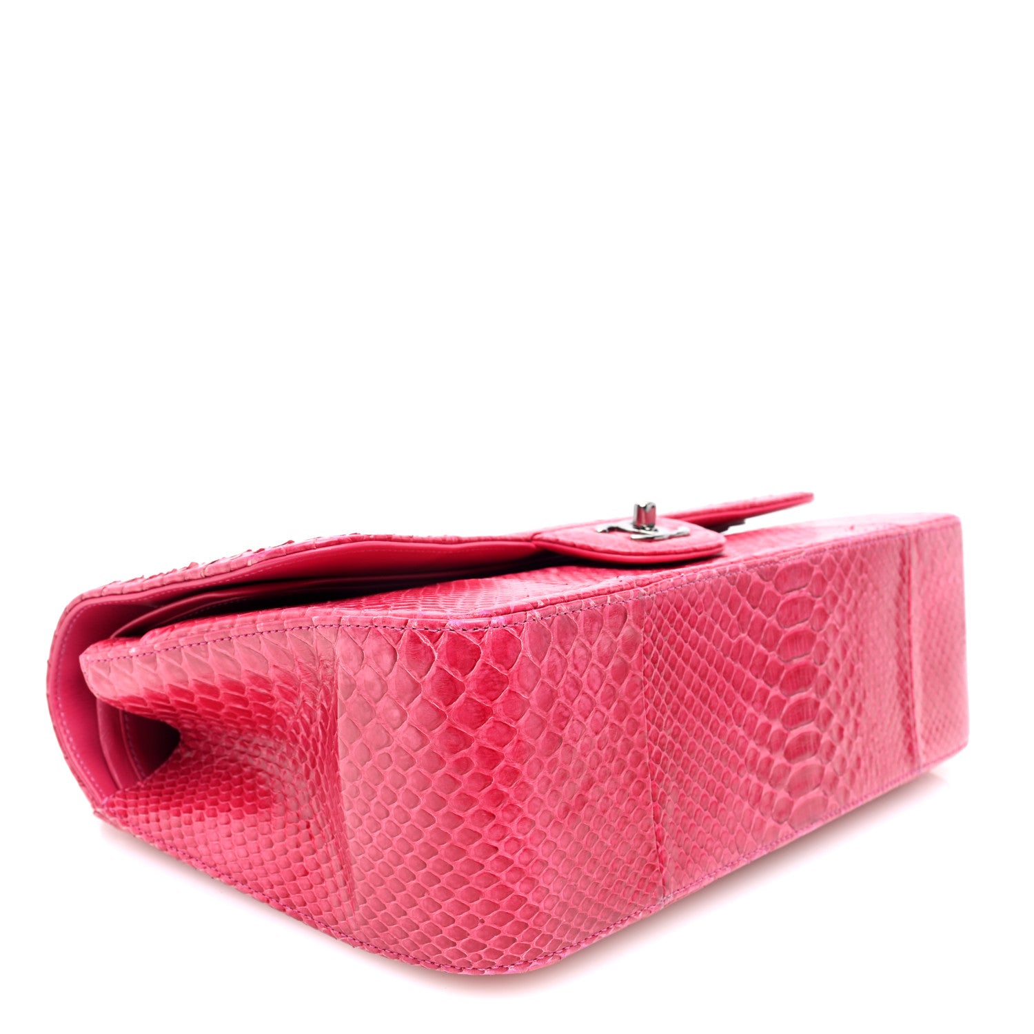 Chanel Snakeskin Jumbo Double Flap Pink 4 of 14