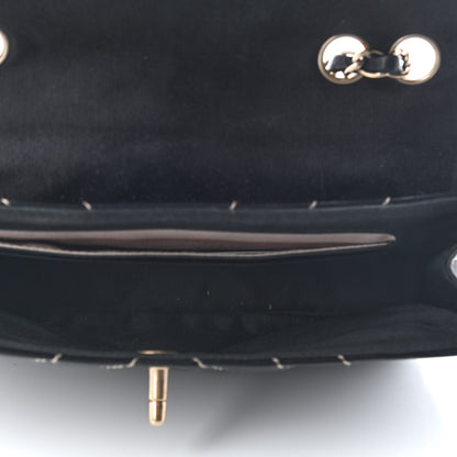 Chanel Lambskin Quilted Single Flap Bag Black Beige 4 of 8