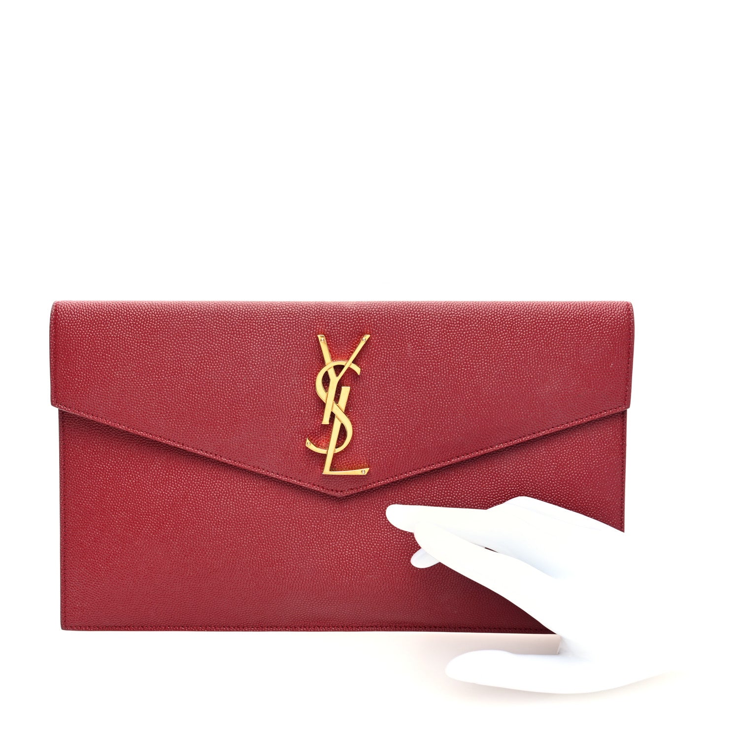 Saint Laurent Grain De Poudre Uptown Pouch Opyum Red 2 of 6