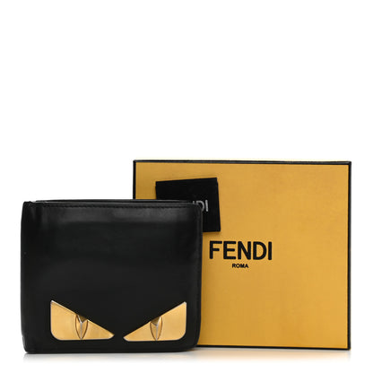 Fendi Vitello Century Metal Monster Eyes Bi-Fold Wallet Black 17 of 17
