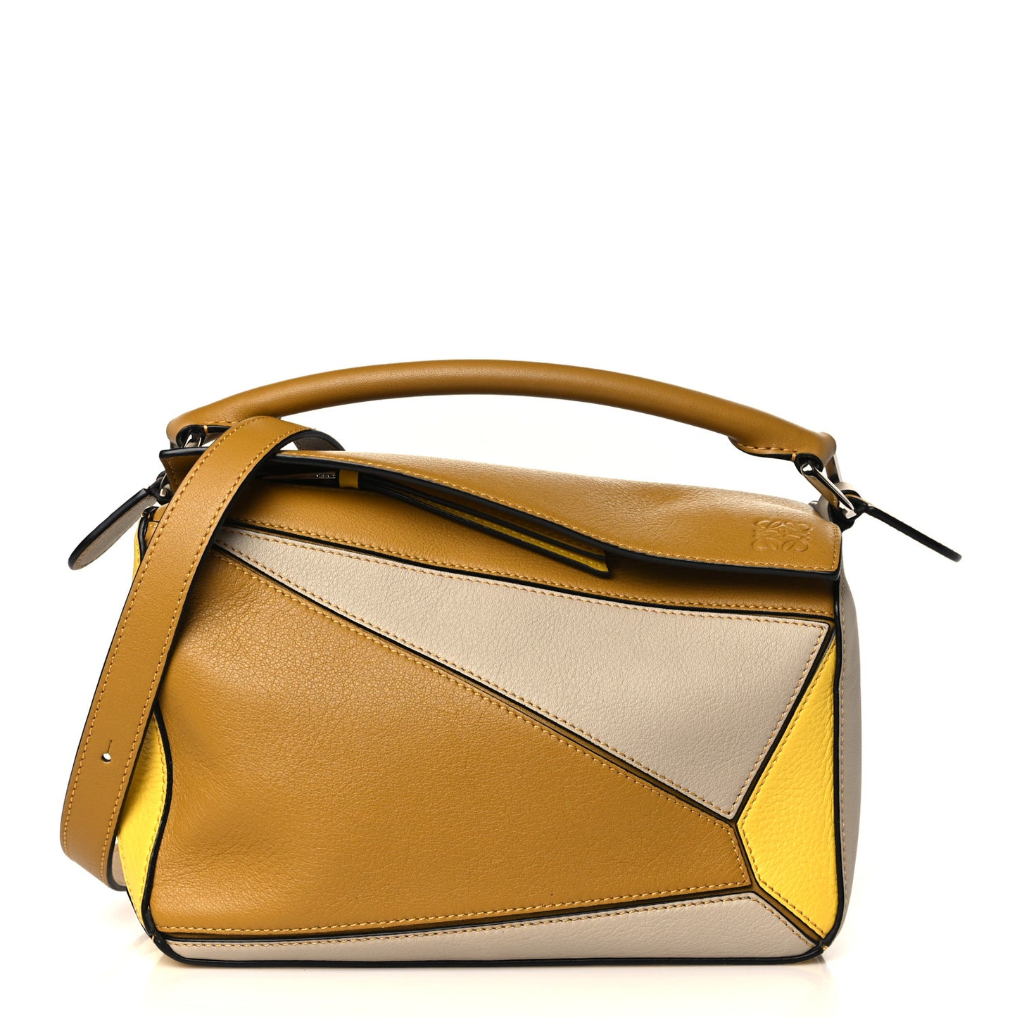 Grained Calfskin Small Puzzle Bag Ocre Yellow