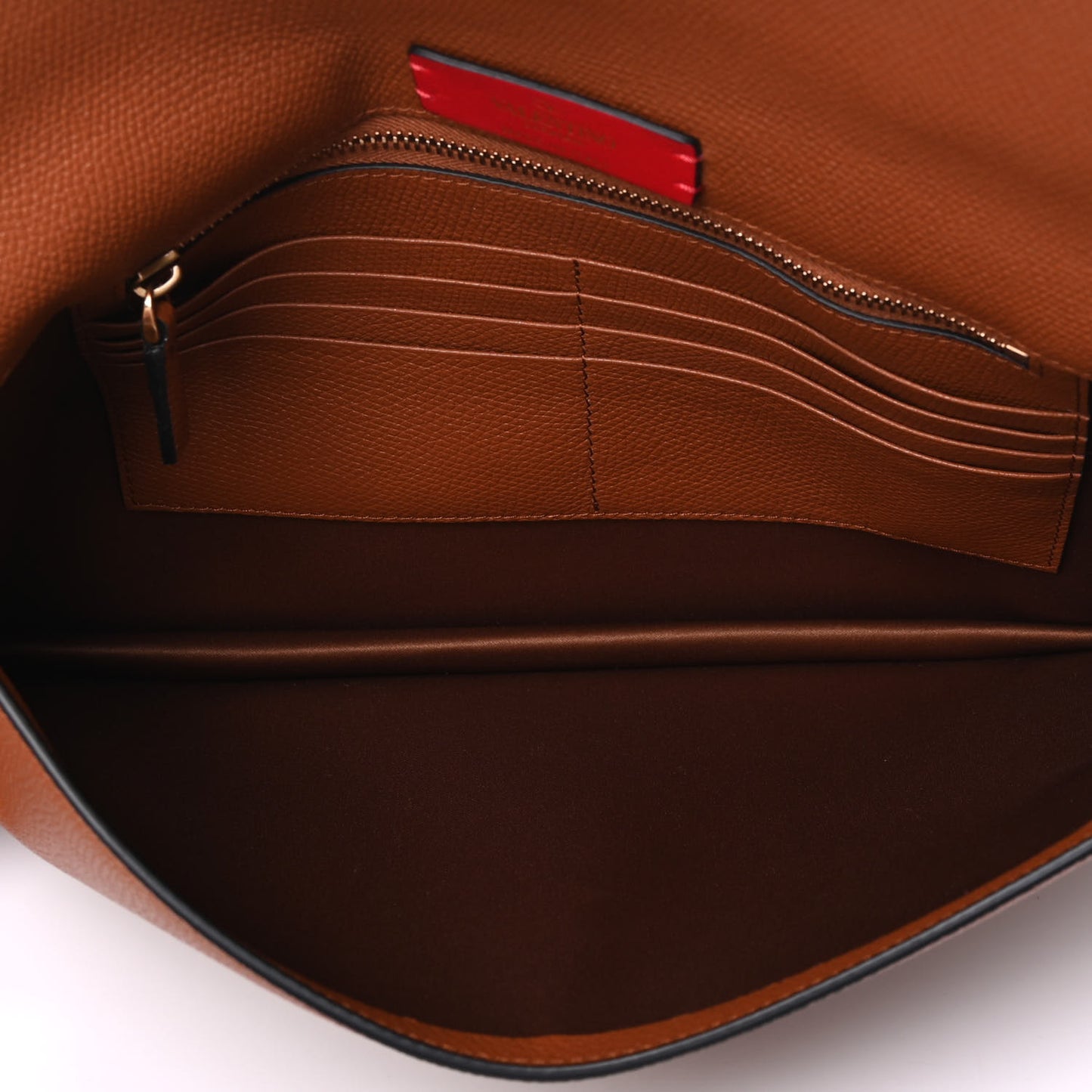Grainy Calfskin VSling Clutch Tan