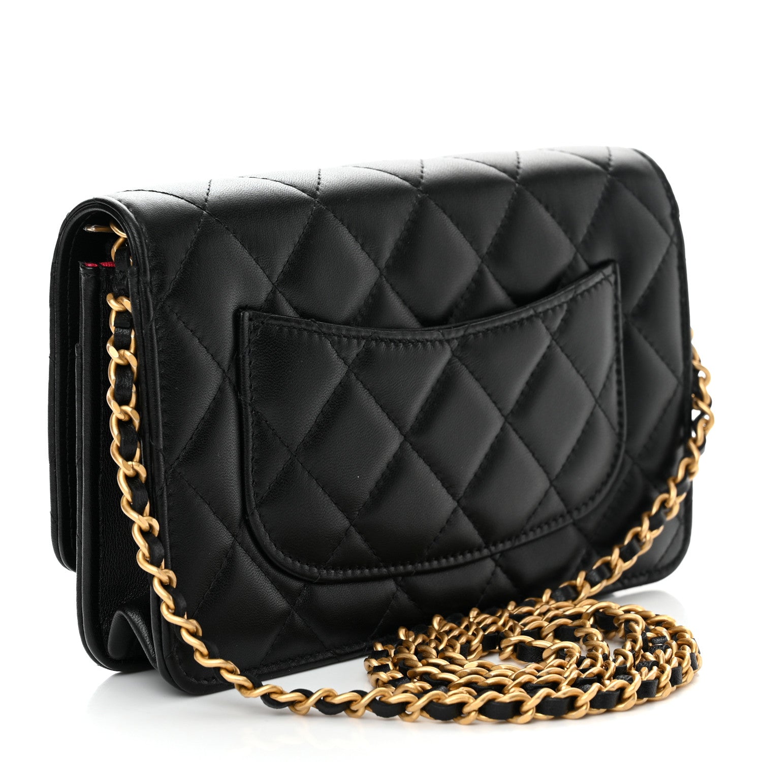 Chanel Lambskin Plexiglass Quilted Coco Love Wallet On Chain WOC Black 3 of 12