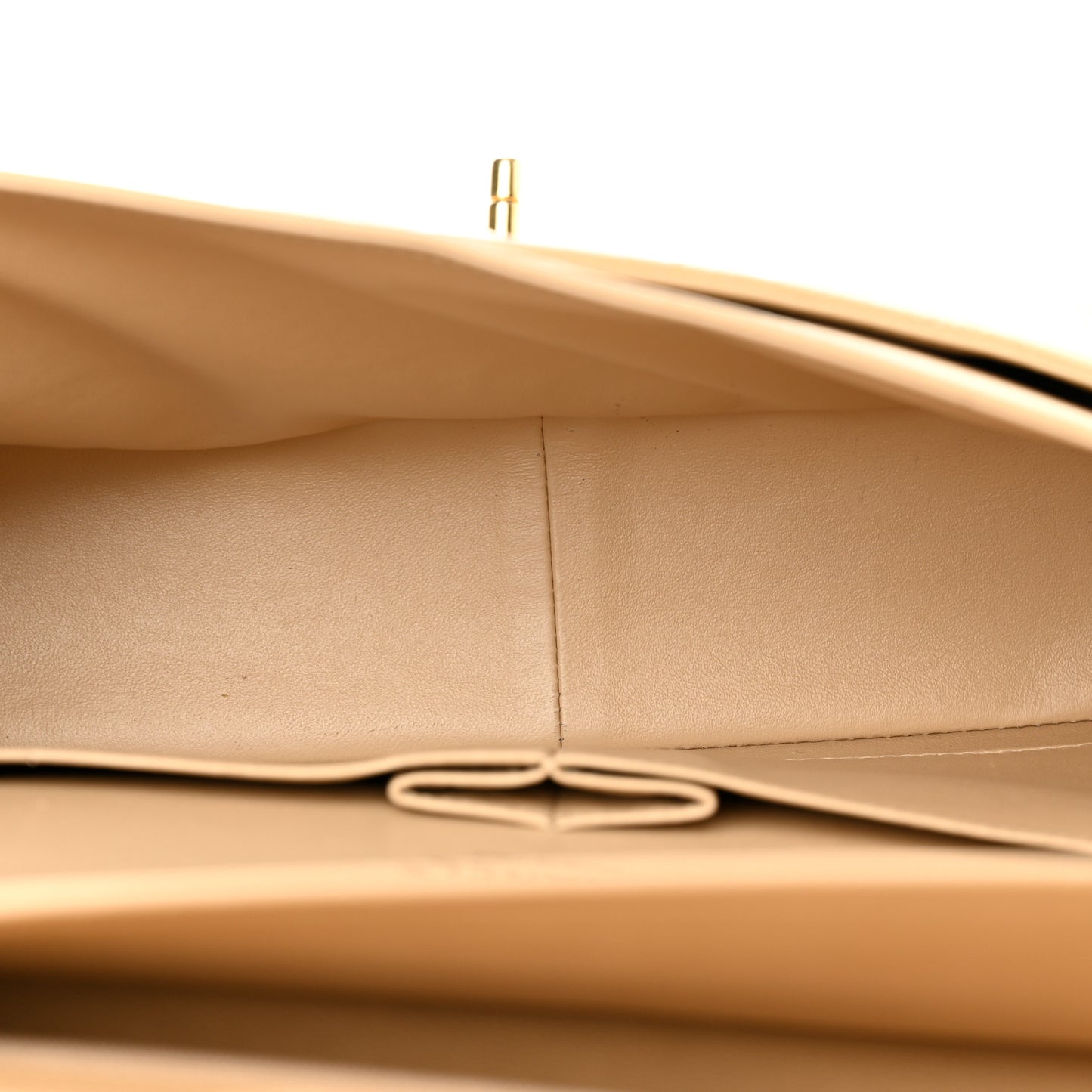 Caviar Quilted Jumbo Double Flap Beige