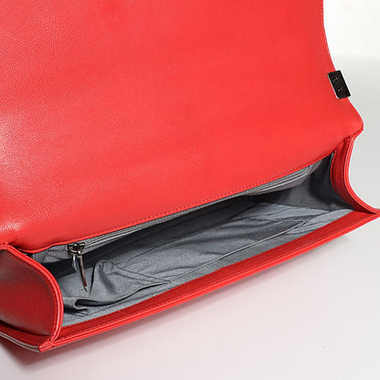 Chanel Calfskin Quilted Double Stitch Large Boy Flap Red 5 of 8