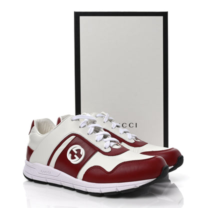 Gucci Calfskin Womens Interlocking G Sneakers 38 White Rosso 9 of 9