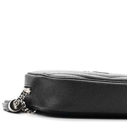 Saint Laurent Grain De Poudre Matelasse Monogram Mini Lou Camera Bag Black 7 of 8