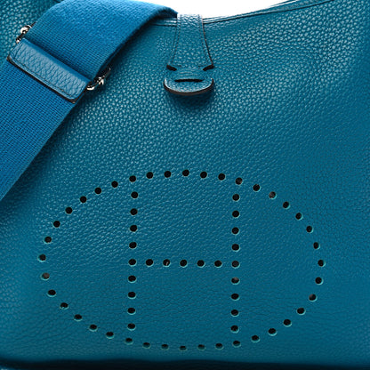 Hermes Taurillon Clemence Evelyne III PM Bleu Izmir 11 of 11