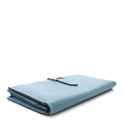 Hermes Epsom Bearn Gusset Wallet Blue Jean 3 of 5